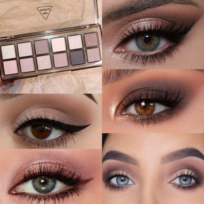 AMY'S DIARY 12-Color Nude Eyeshadow Palette for Versatile Day-to-Night Looks – Blendable, Long-Lasting, and Highly Pigmented. Elevate Your Eye Makeup – Unleash Your Unique Style (20)