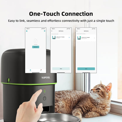 Automatic Cat Feeder, 5G WiFi Cat Food Dispenser with Freshness Preservation, 2L Timed Cat Feeder with APP Remote,15 Meals Per Day, Programmable Portion Size, Auto Pet Feeder Also for Small Dogs
