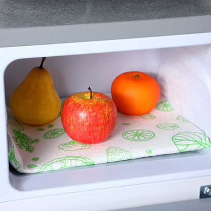 Amyhill 10 Pcs Refrigerator Shelf Liners Absorbent Fridge Mats Washable Fridge Drawer Liners for Shelves, Kitchen, Home, Cabinet, Trays(Fruits, 12 x 24 Inch)