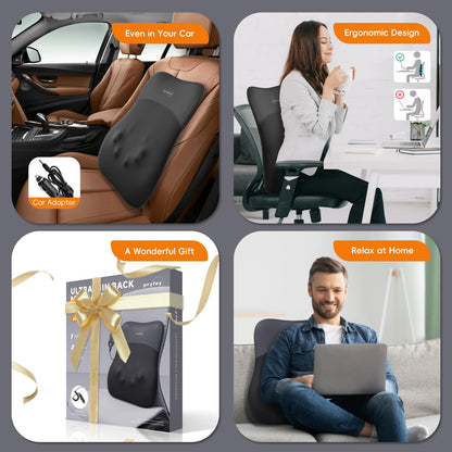 Back Massager, Ultrathin Rolling Up and Down Back Massage with Heat 4D Kneading & Red Light Therapy for Pain Relief Deep Tissue,Shoulder Massager Gift for Men Women Parents Relaxation at Office Car