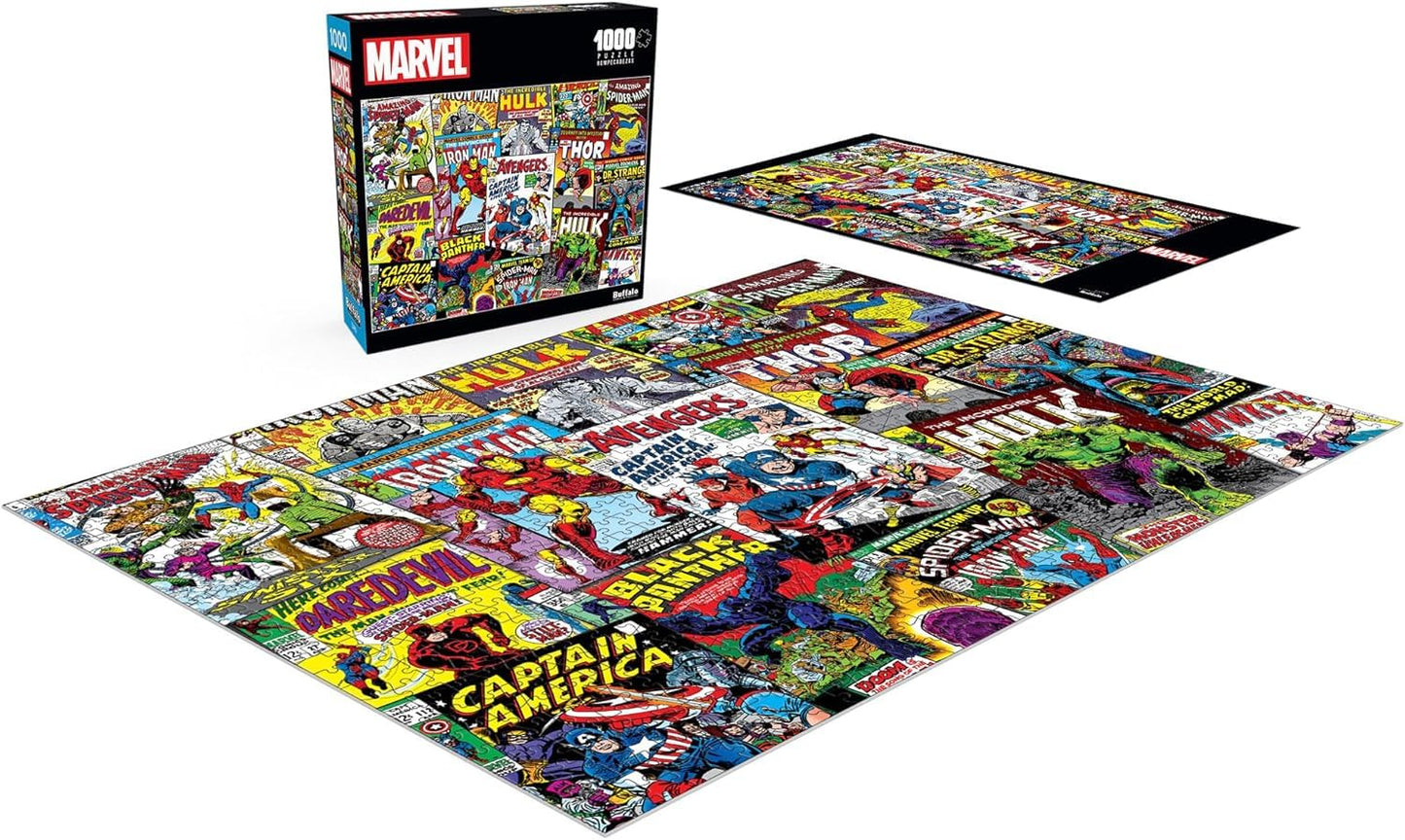 Buffalo Games - Marvel - Comic Book Collage - 1000 Piece Jigsaw Puzzle for Adults -Challenging Puzzle Perfect for Game Nights - Finished Size is 26.75 x 19.75