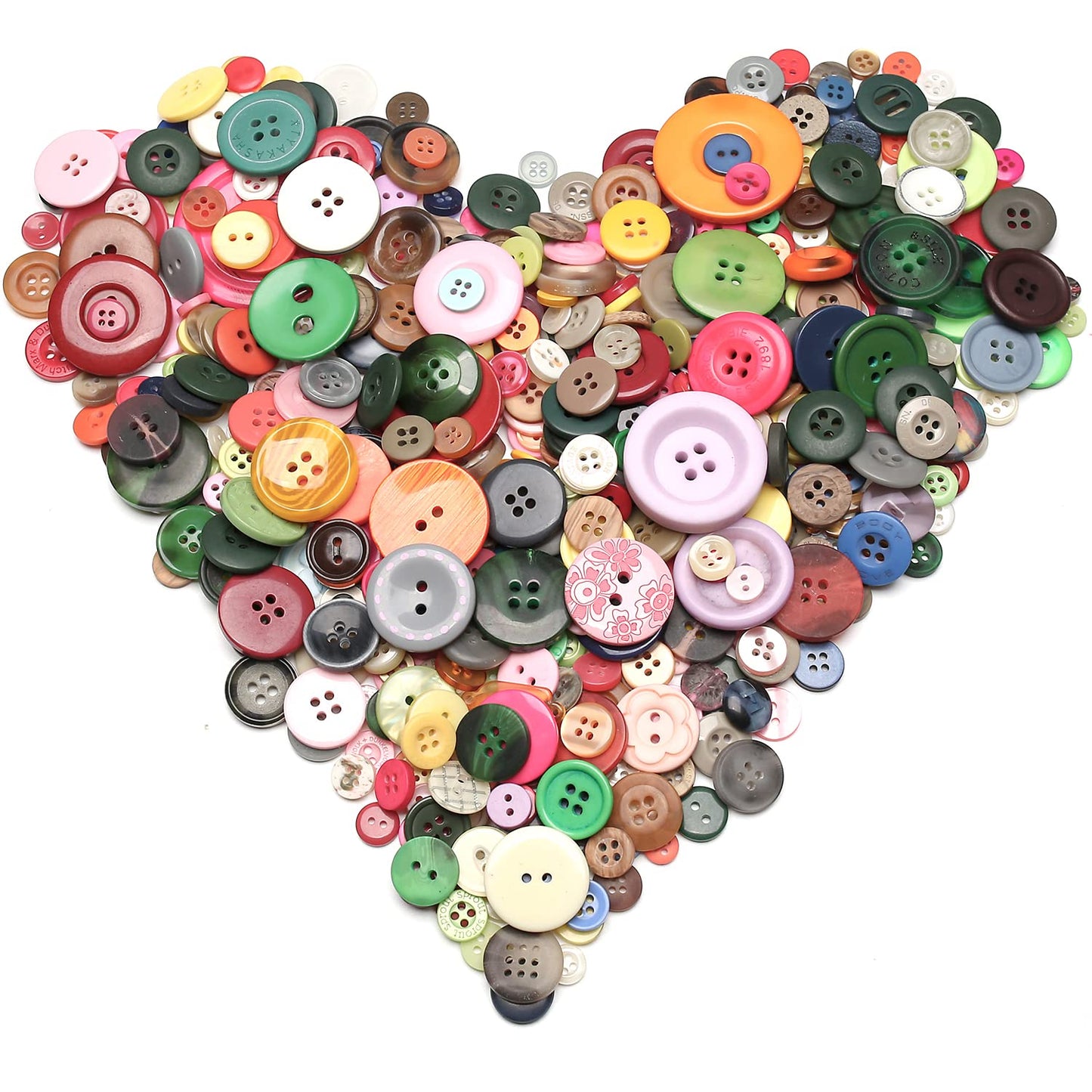 About 330 Resin Buttons of Various Specifications, Handmade, Sewing DIY Handicraft Buttons, Hand-Painted Decorative Buttons Multicolor Series