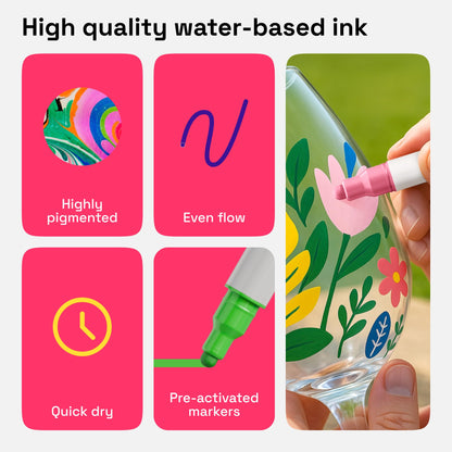 ARTISTRO Acrylic Paint Markers for Rock, Fabric, Wood, Glass, Craft - 24 Quick Dry Dual-Tip Paint Pens for Halloween Decorations - Pumpkin Painting Kit, Drawing Markers, Art Supplies, Christmas Gift