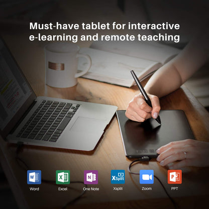 HUION Inspiroy H640P Drawing Tablet, 6x4 inch Digital Art with Battery-Free Stylus, 8192 Pen Pressure, 6 Hot Keys, Graphics Tablet for Drawing, Writing, Design, Teaching, Work with Mac, PC & Mobile