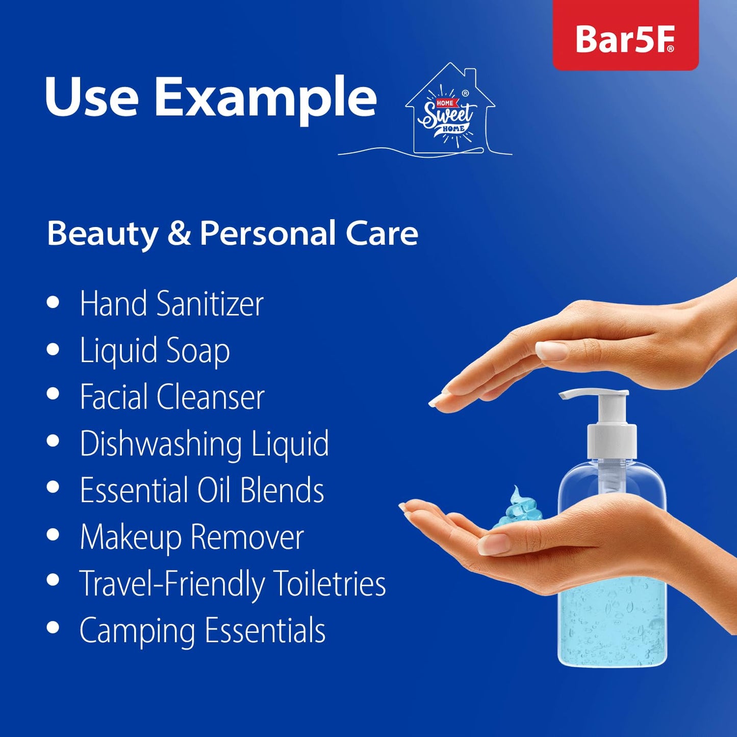 Bar5F Plastic Bottles with Pump Dispenser, 8 oz | Leak Proof, Empty, Clear Refillable, BPA Free for Body Wash, Moisturizer, Face Cream, Liquid Soap | Black & White Pumping Caps | Set of 2