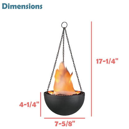 Aspen Creative 61168-02-1, Hanging Fire Flame Light Prop for Halloween, Christmas and Party Decor Black