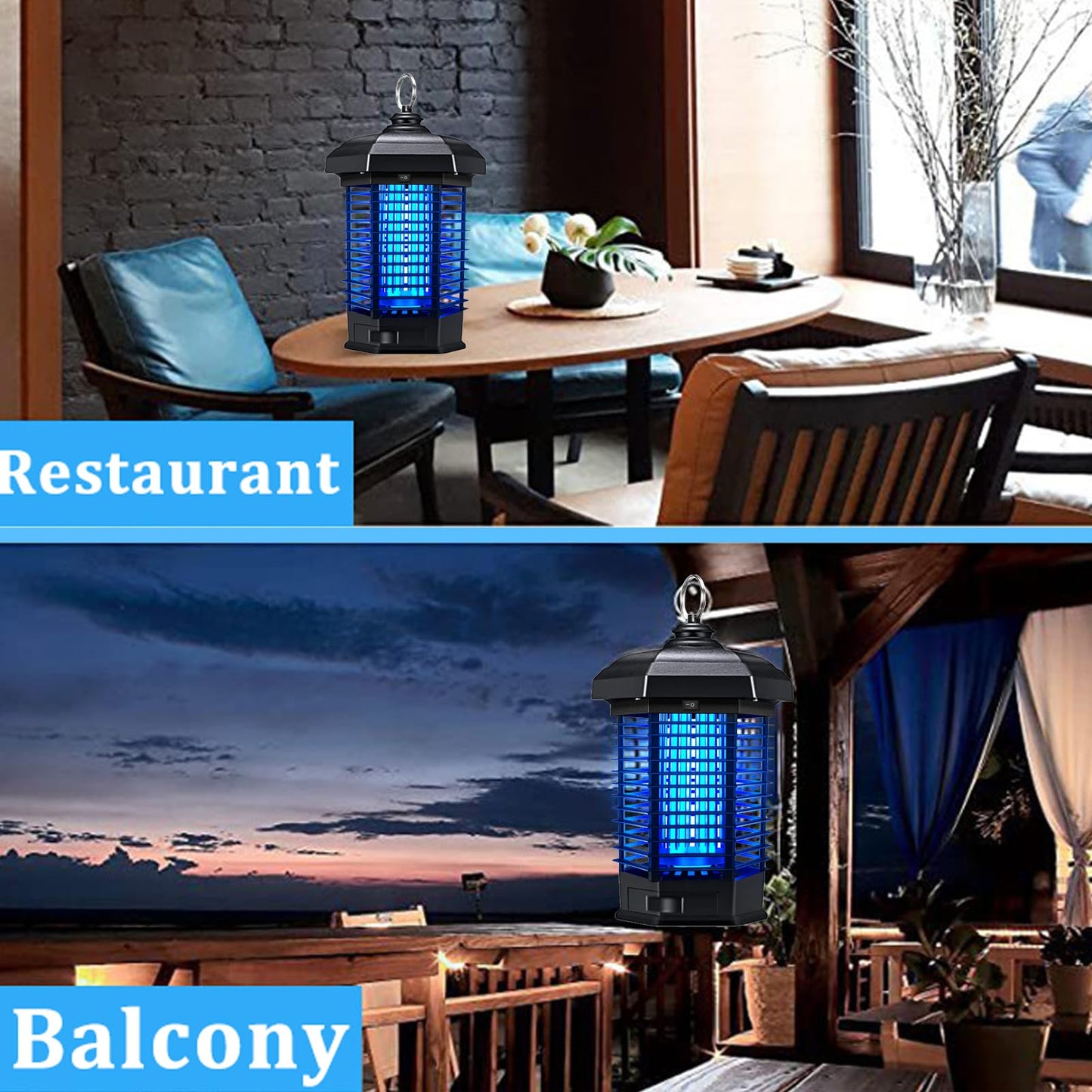 Bug Zapper for Outdoor,Mosquito Zapper, Waterproof Electric Mosquito Zappers, Insect Killer lamp, Electronic Fly Zapper for Backyard, Patio,Garden,Sport Fields Home（4200v,10ft Cord）