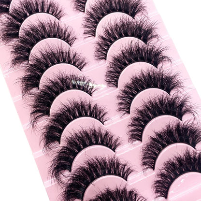 HBZGTLAD New 10 Pairs 3D Mink Lashes False Eyelashes Handmade Wispy Fluffy Long Lashes Natural Eye Makeup Tools Eye Lashes(M12)