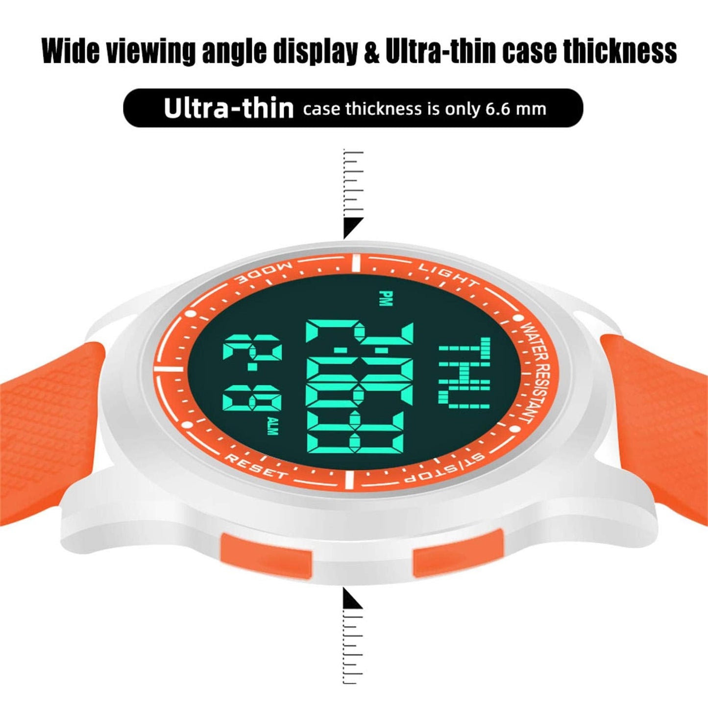 Beeasy Digital Watch Waterproof with Stopwatch Alarm Countdown Dual Time, Ultra-Thin Super Wide-Angle Display Digital Wrist Watches for Men Women