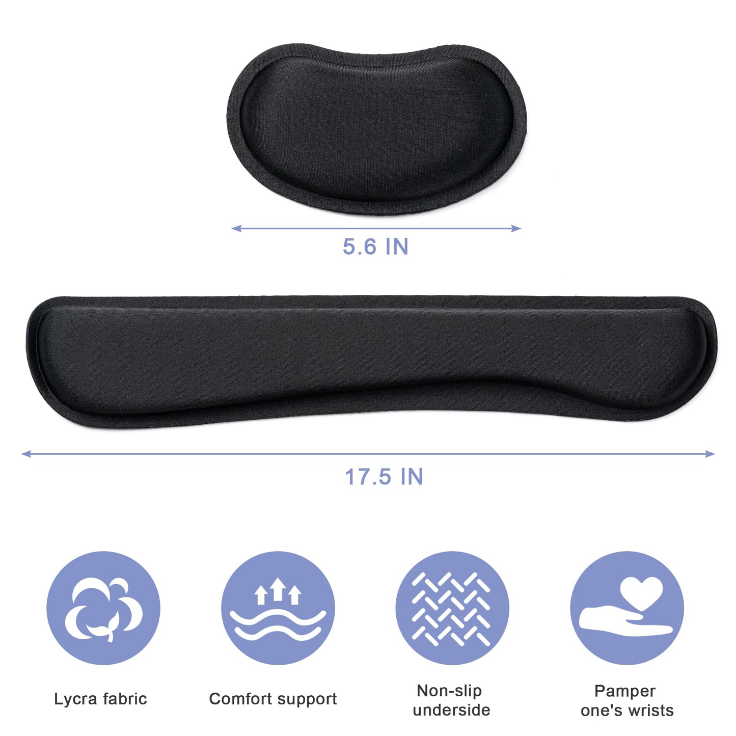 Hoewina Keyboard Wrist Rest,Ergonomic Wrist Rest,Superfine Fabric and Gel Memory Foam Wrist Pad for Computer Keyboard for Easy Typing & Pain Relief, Suitable for Office, Family, Outdoor, Black