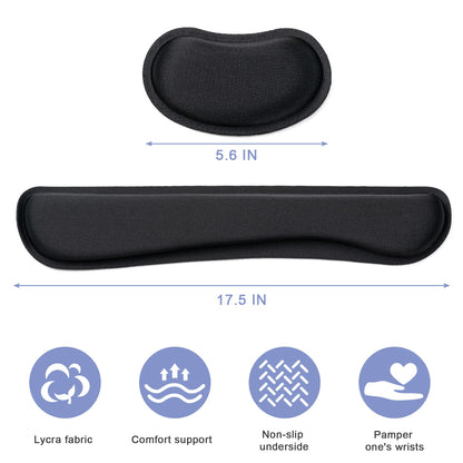 Hoewina Keyboard Wrist Rest,Ergonomic Wrist Rest,Superfine Fabric and Gel Memory Foam Wrist Pad for Computer Keyboard for Easy Typing & Pain Relief, Suitable for Office, Family, Outdoor, Black