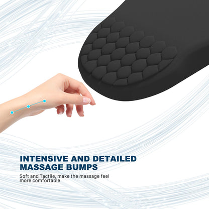 Hasinart Ergonomic Mouse Pad Wrist Rest with Massage Design, Space-Saving Mousepad Wrist Support, Memory Foam Wrist Rest with Non-Slip PU Base for Computer Desk, Black