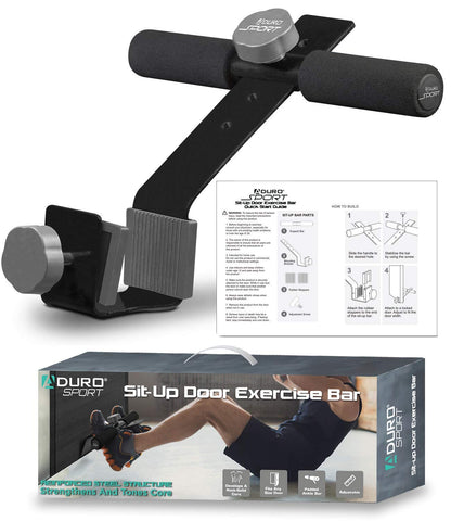 Aduro Sport Doorway Sit-Up Exercise Bar, Adjustable Reinforced Steel with Padded Ankle Bar, Perfect for Home Work or Travel - Fits Any Door