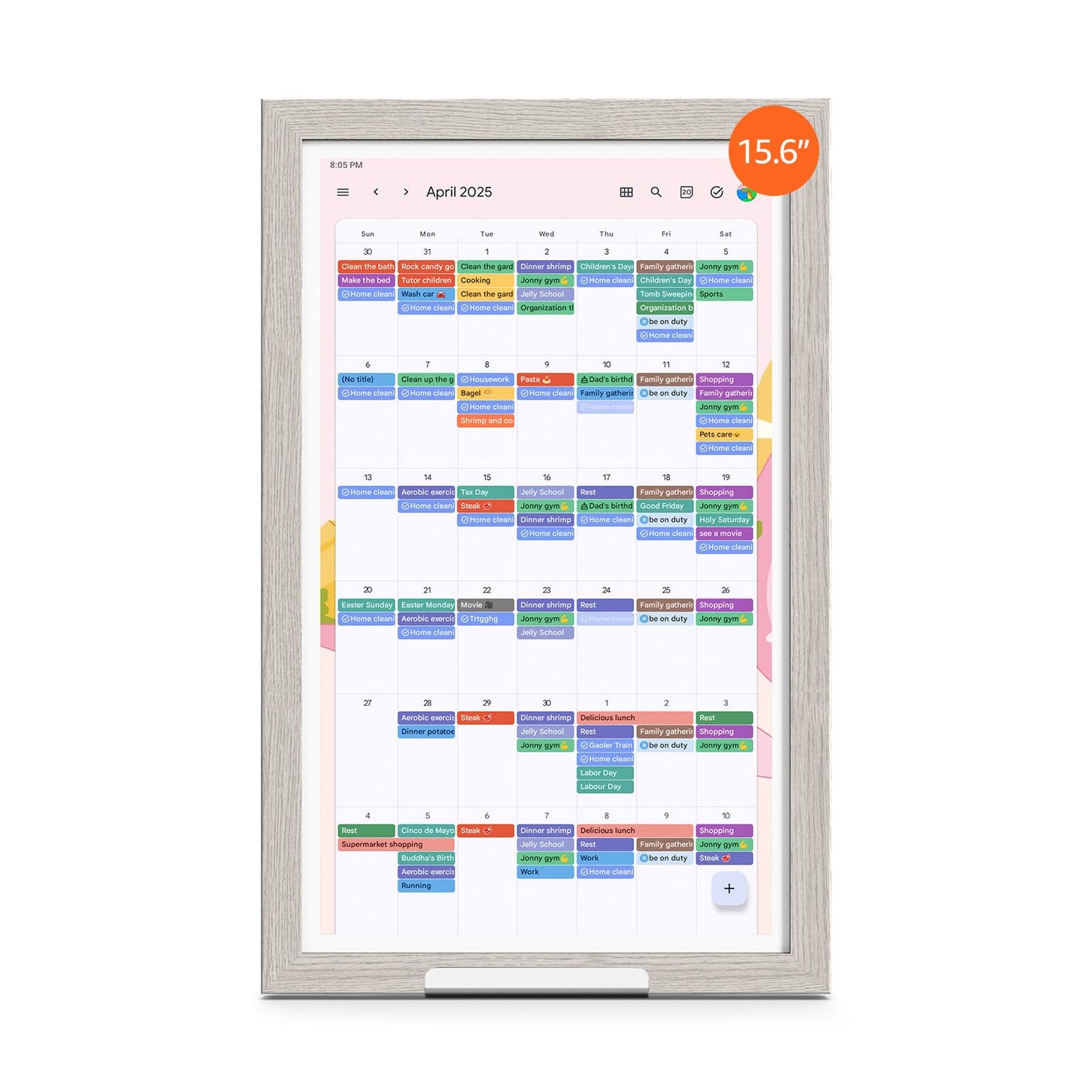 ApoloSign Digital Calendar: Electronic Calendar, Smart Touchscreen Interactive Display for Chore Chart, Family Schedules Planner, Supports All Apps via Google Play (Gray, 15.6-inch)