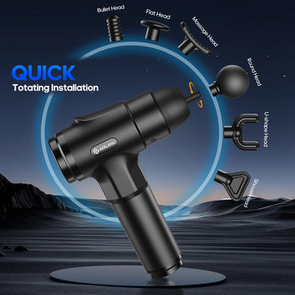 AERLANG Massage Gun, Deep Tissue Muscle Back Massage for Athletes Pain Relief, Percussion Massager with 6 Massages Heads & 20 Speed Fathers Birthday Day Gifts from Daughter Portable Back Massager Gun