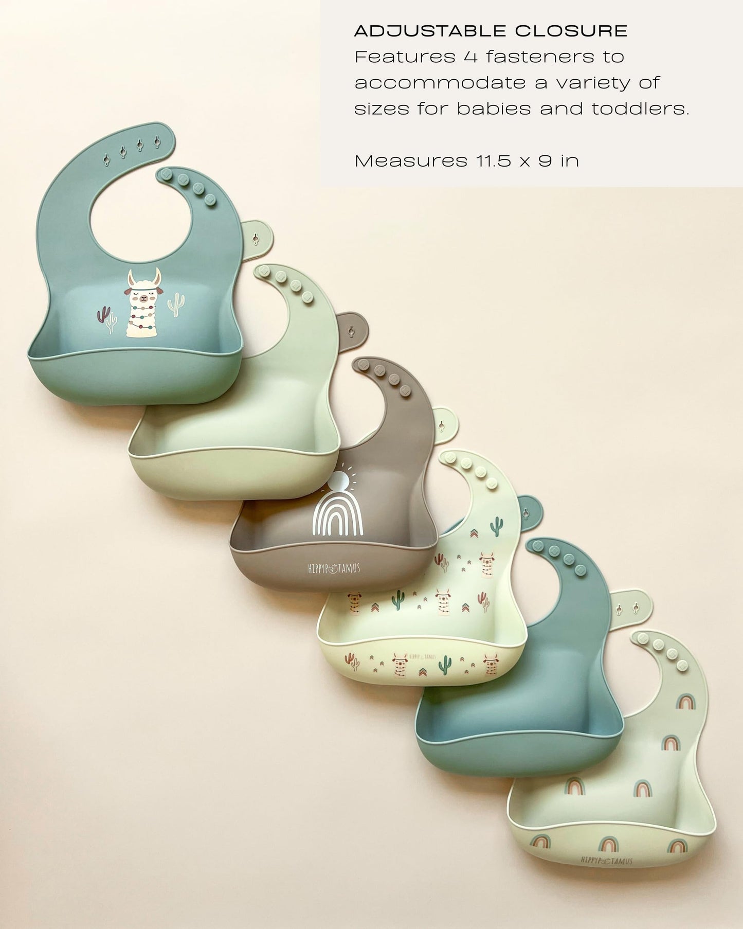 Hippypotamus Silicone Baby Bibs - Soft Waterproof Bibs for Babies & Toddlers (2, Llama)