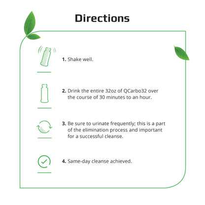 Herbal Clean QCarbo32 Same-Day Premium Detox Drink, Grape Flavor, 32 Fl Oz