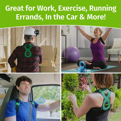 Hempvana Straight 8 Fully Adjustable Lightweight Posture Corrector, AS-SEEN-ON-TV, Helps Relieve Back Strain, Slouching & Text Neck, Moisture-Wicking Hemp Fibers, Eight Points of Support, Unisex