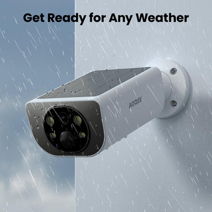 AOQEE Cameras for Home Security-2K Wireless Security Camera Outdoor with AI Motion Detection & Siren, Non-Stop Solar Powered Charging, Color Night Vision, SD/Cloud Storage, Waterproof, S1 4P