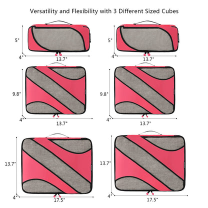 BAGAIL 6 Set Packing Cubes,Travel Luggage Packing Organizers(6Set Coral)