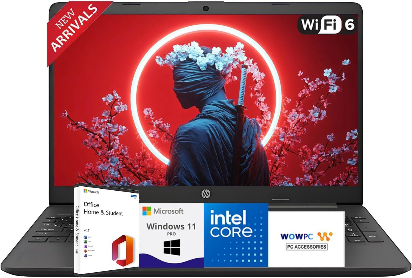 HP 15.6'' Business and Student Laptop Included with Microsoft Office, Intel Powerful Processor, 16GB RAM, 1TB SSD, Ultra Quiet Design, Long Battery Life, Wi-Fi 6, Bluetooth 5, Windows 11 Pro, WOWPC