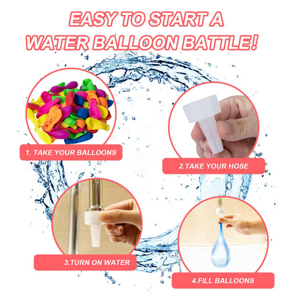 Hibery 1000 Pack Water Balloons with Refill Kits, Latex Water Bomb Balloons Fight Games - Summer Splash Fun for Kids & Adults