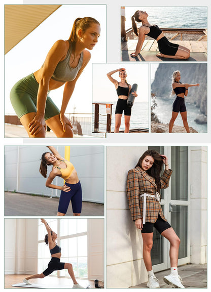 baleaf Women's 6" High Waisted Biker Shorts Gym Workout Yoga Running Athletic Spandex Shorts with Pockets Black M