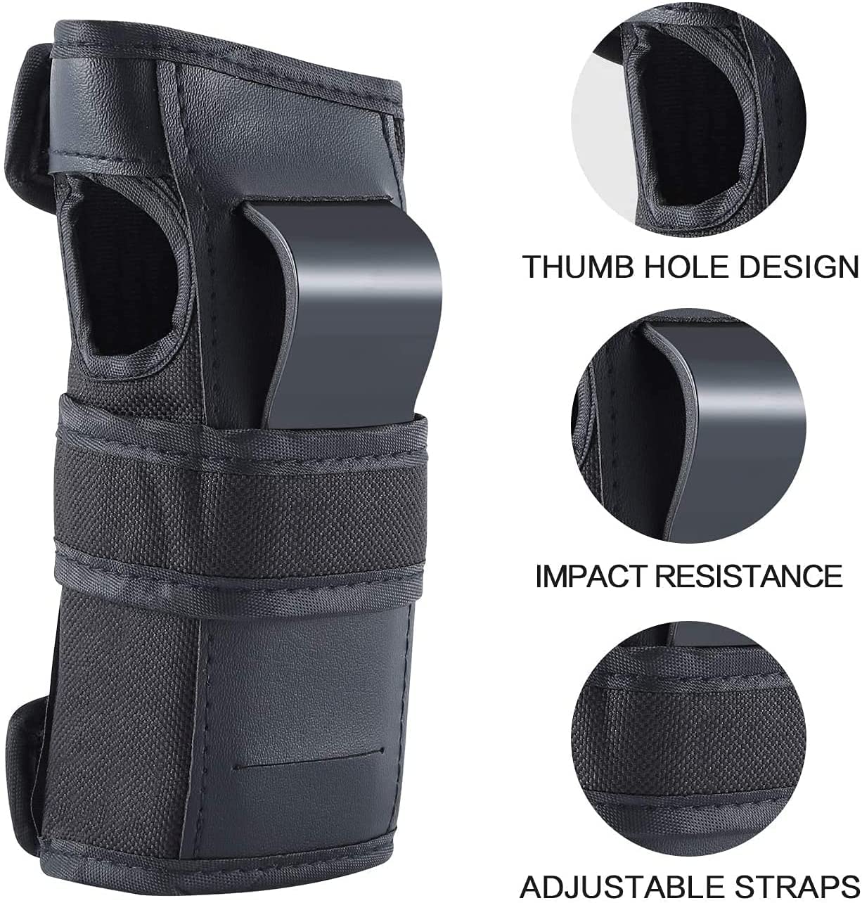 Adult Knee Pads Elbow Pads Wrist Guards for Adult Kids 6 in 1 Protective Gear Set for Skateboarding Biking Roller Skating Cycling Outdoor Sports Black L