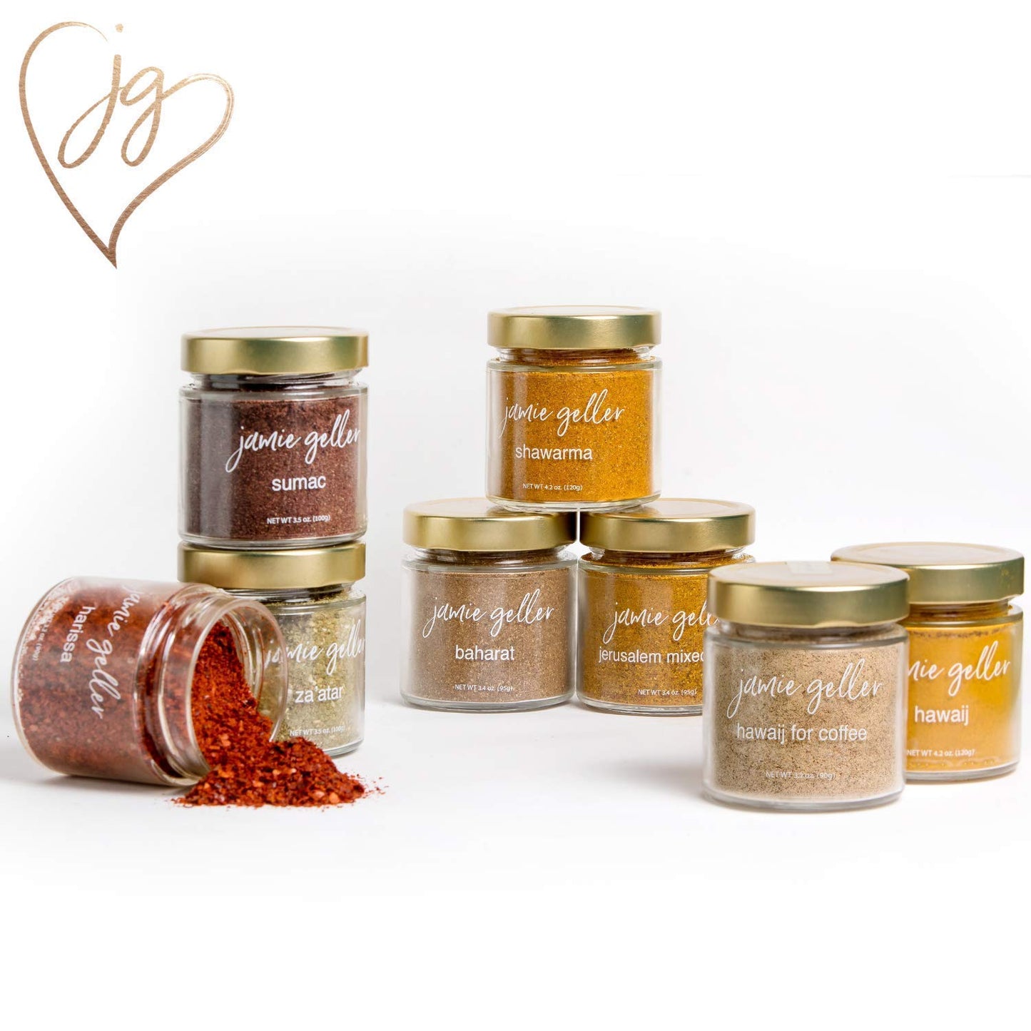 Jamie Geller Baharat Spice Seasoning blend Mix of Fresh Middle Eastern Spices (3.4 oz Glass, 95g) OU KOSHER Mediterranean Blend For Meat Rub, Turkey, Lamb Chops, Chicken, Beef | For Soup, Sauce Hummus