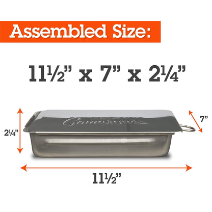 Camerons Indoor Outdoor Stovetop Smoker - Stainless Steel Barbecue Smoker Box w/Oak Wood Chips & Recipes - Works On Any Heat Source, Stovetop or BBQ Grill for Smoking Meats - Grilling Gift for Men