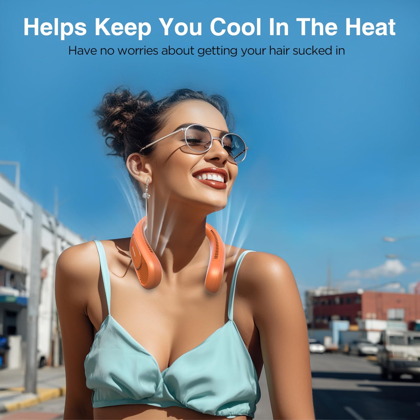 Hotsales Neck Fan, Hands Free Bladeless Neck Fans Portable Rechargeable, 6000 mAh Battery Operated Wearable Personal Fan, Cooling Neck Fan, 3 Speeds, USB Fan Gifts for Men, Women, Travel, Outdoor