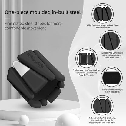 Adjustable Wearable Pilates Wrist & Ankle Weights For Women & Men | Arm & Leg Weights Silicone Wrist Bangles For Home Gym Workout, Travel, Yoga, Barre, Strength Training-Set Of 2 Weights (1lb Each)