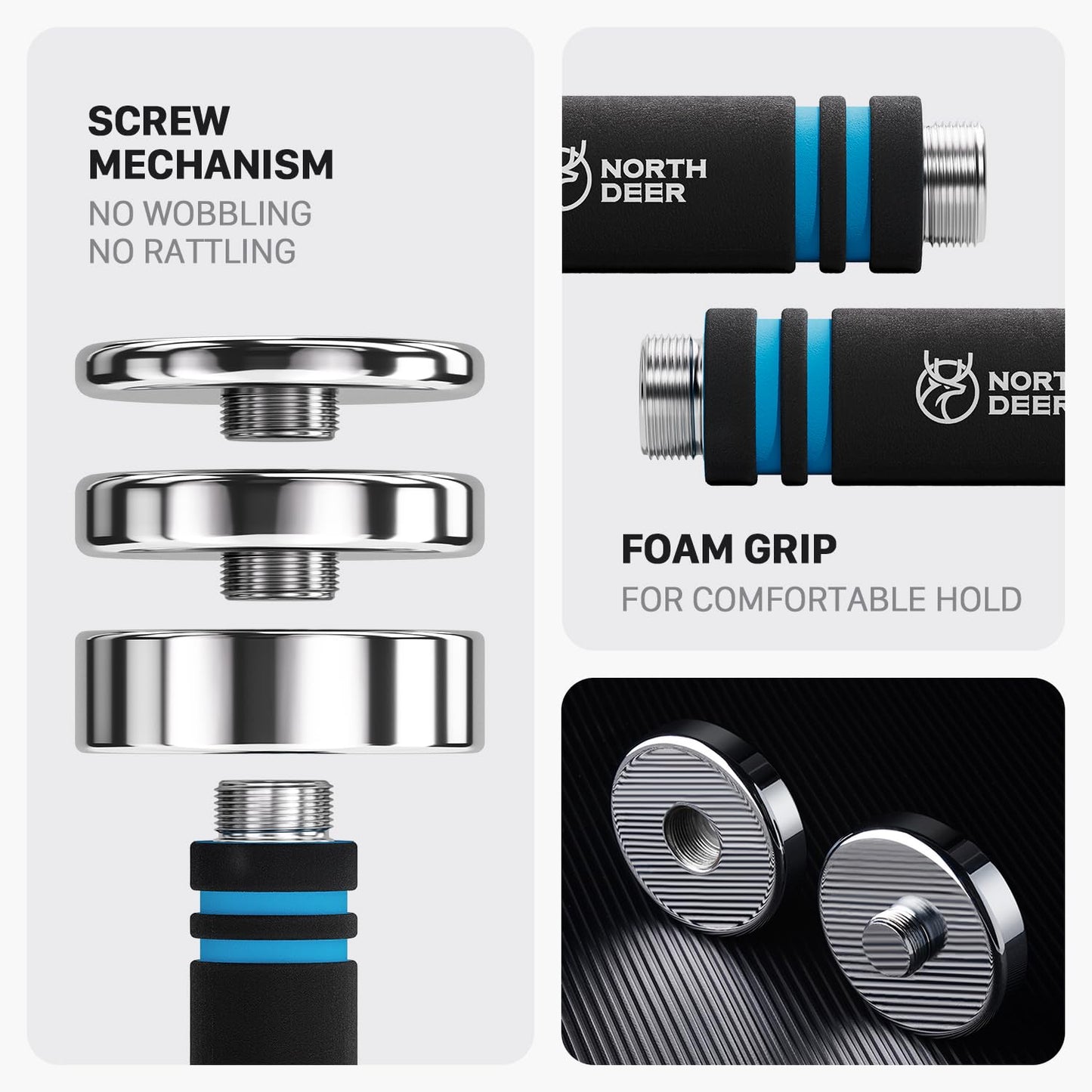 Adjustable Dumbbell Set 10lb Pair (5lb/7lb/8lb/10lb) Set of 2 Steel Dumbbells Chrome Weights with Foam Handles Home Gym Workout (Standard-Finish 10lb×2)