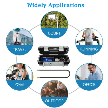 AMIR Portable Safe Box, Combination Security Case LockBox with Code, Waterproof Anti-Theft Mini Travel Safe Box with Removable Chain, Security Box for Home,Office, Grey