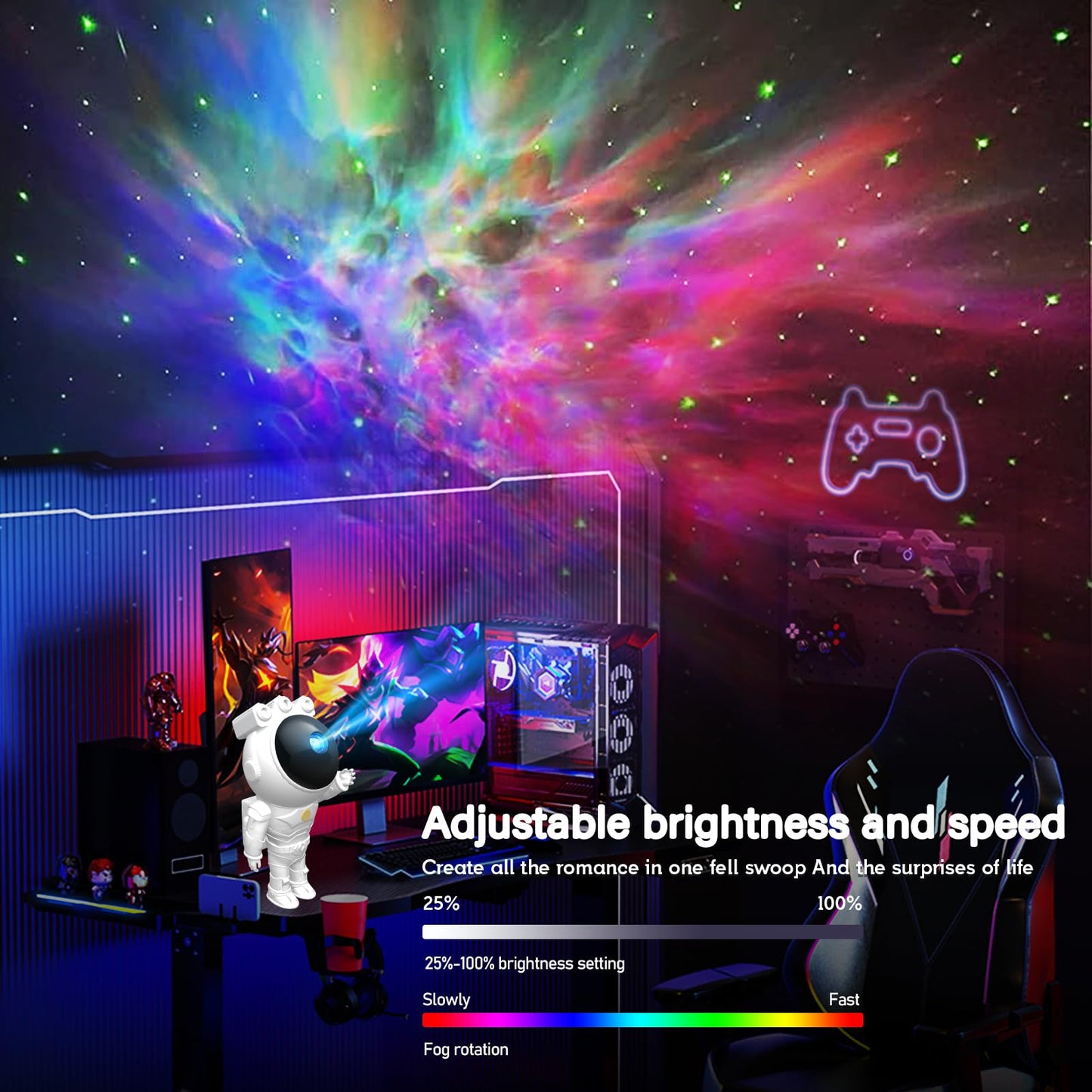 Astronaut Galaxy Projector,Starry Nebula Ceiling Lamp with Timer and Remote, Star Projector for Bedroom,LED Night Light for Kids，Gifts for Adults, Christmas, Birthday,Home Decor Aesthetic