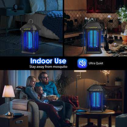 Bug Zapper Indoor Outdoor, 4200V Electric Mosquito Zapper, Bug Zapper Outdoor, Fly Traps, Fly Zapper, Mosquito Killer Indoor 3 Prong Plug, 90-130V, ABS Plastic Outer