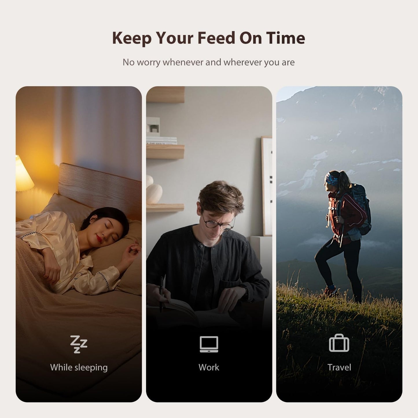 IMIPAW Automatic Cat Feeders, 3L Timed Cat Dry Food Dispenser, Dual Power Supply, Programmable Portion Size, Auto Pet Feeder for Cats and Small Dogs