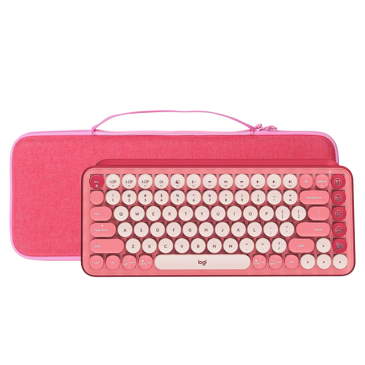 Aenllosi Hard Carrying Case Compatible with Logitech POP ICON Combo/POP Keys Mechanical Wireless Keyboard (Pink)(Case Only)