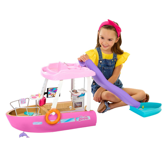 Barbie Dream Boat Playset with 20+ Ocean-Themed Accessories Sized to Fashion Dolls Including Pool, Slide & Dolphin