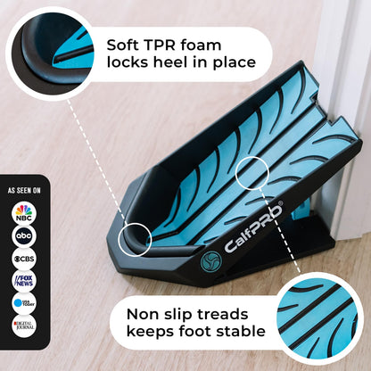 CalfPRO® Leveraged Calf Stretcher for Plantar Fasciitis Relief. Deep Heel Lock Stretch Device for Tight Calves, Achilles, Hamstrings, & Foot Pain. Portable Mobility Tool for Athletes & Everyday Use