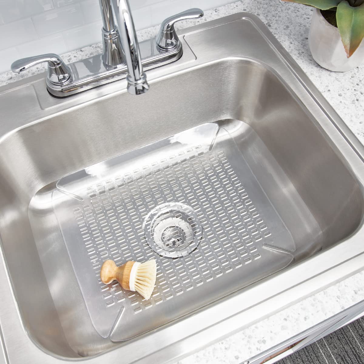 InterDesign Basic Sink Mat, Large Size, Clear