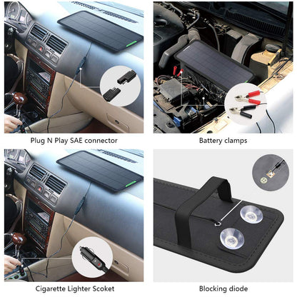 ALLPOWERS 18V 12V 5W Portable Solar Panel Car Boat Power Solar Panel Battery Charger Maintainer for Automotive Motorcycle Tractor Boat RV Batteries