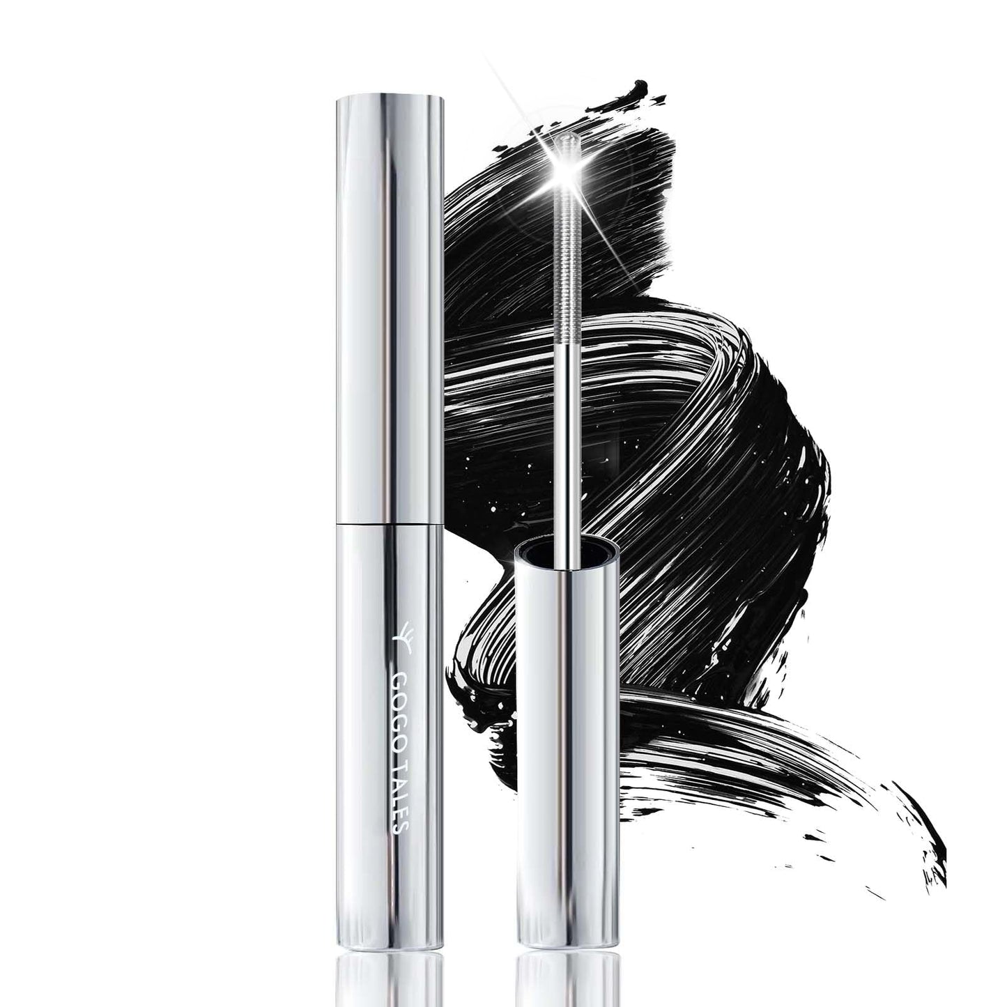 Black Washable Metal Mascara Wand, Waterproof Iron Wand Mascara Tubing, Natural Length Slim Volume Buildable Formula, Separated Lashes, Long Lasting Smudge-Proof No Flaking Tint