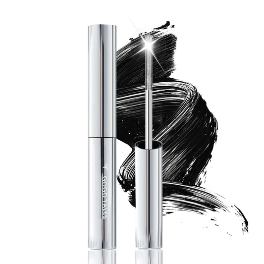 Black Washable Metal Mascara Wand, Waterproof Iron Wand Mascara Tubing, Natural Length Slim Volume Buildable Formula, Separated Lashes, Long Lasting Smudge-Proof No Flaking Tint