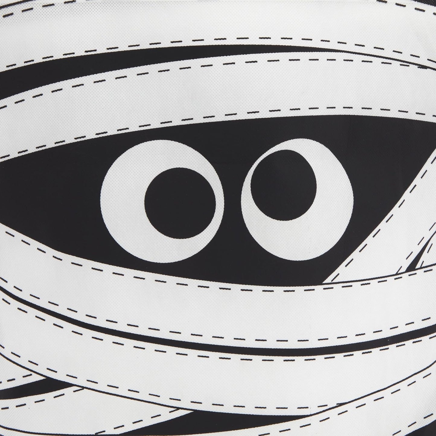 BLUE PANDA Halloween Tote Bags - 15 x 16 in, Black & White Canvas, Pack of 12 - Reusable Mummy-Print Trick-or-Treat Goodie Bag for Party Favors