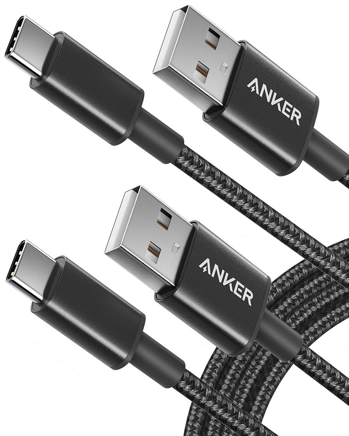 Anker USB Type C Cable, [2-Pack, 6 ft] Premium Nylon USB-A to USB-C Fast Charging Type C Cable, for Galaxy S10 / Note 8, LG V20 and Other USB C Charger