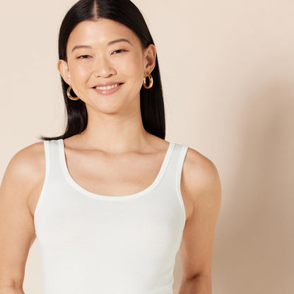 Amazon Essentials Women's Slim-Fit Tank, Pack of 4, Black/White, Medium