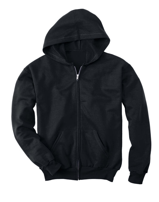 Hanes Boys' EcoSmart Full Zip Hooded Jacket, Black, X-Large