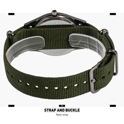 Infantry Black Military Watches for Men Tactical Wrist Watch Outdoor Sport Field Analog Work Army Wristwatch Men's Green Nylon Band by MDC