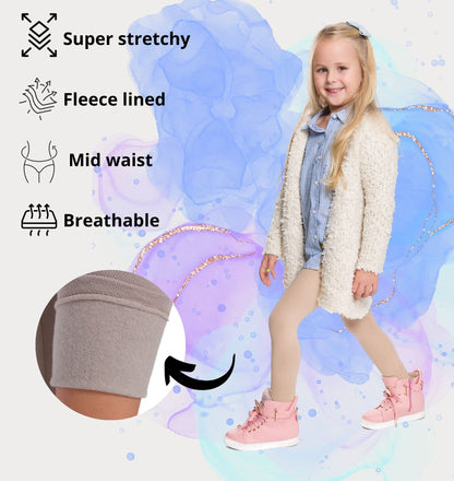 hi!mom Girls Kids Winter Leggings Cotton Winter Warm Leggings Full Length Children's Trousers Thermal Material Kids Leggings Thermal Breathable Kids Leggings Size 1-13 Years